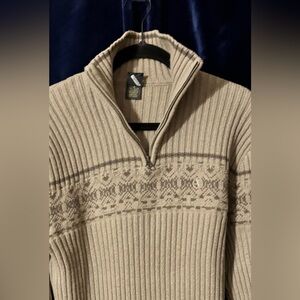 Classic Aigle Men's 1/4 Zip-Up 70% Wool 30% Cotton Sweater/Warm/Classic Size Med